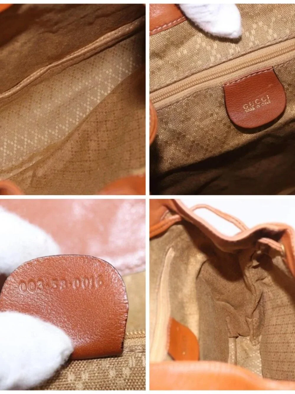 GUCCI Bamboo Backpack Leather Brown Gold 003 58 0016 Auth bs35671